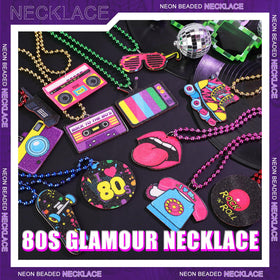 Tigeen 80s green pendant necklace adds colorful accents to casual wear.