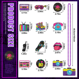 Tigeen 80s purple pendant necklace brightens neon looks for nightlife.