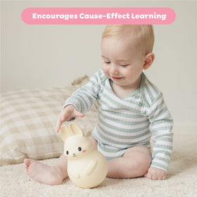 Tiger Tribe Roly Poly Bunny: eco bio-plastic body with safe material profile.