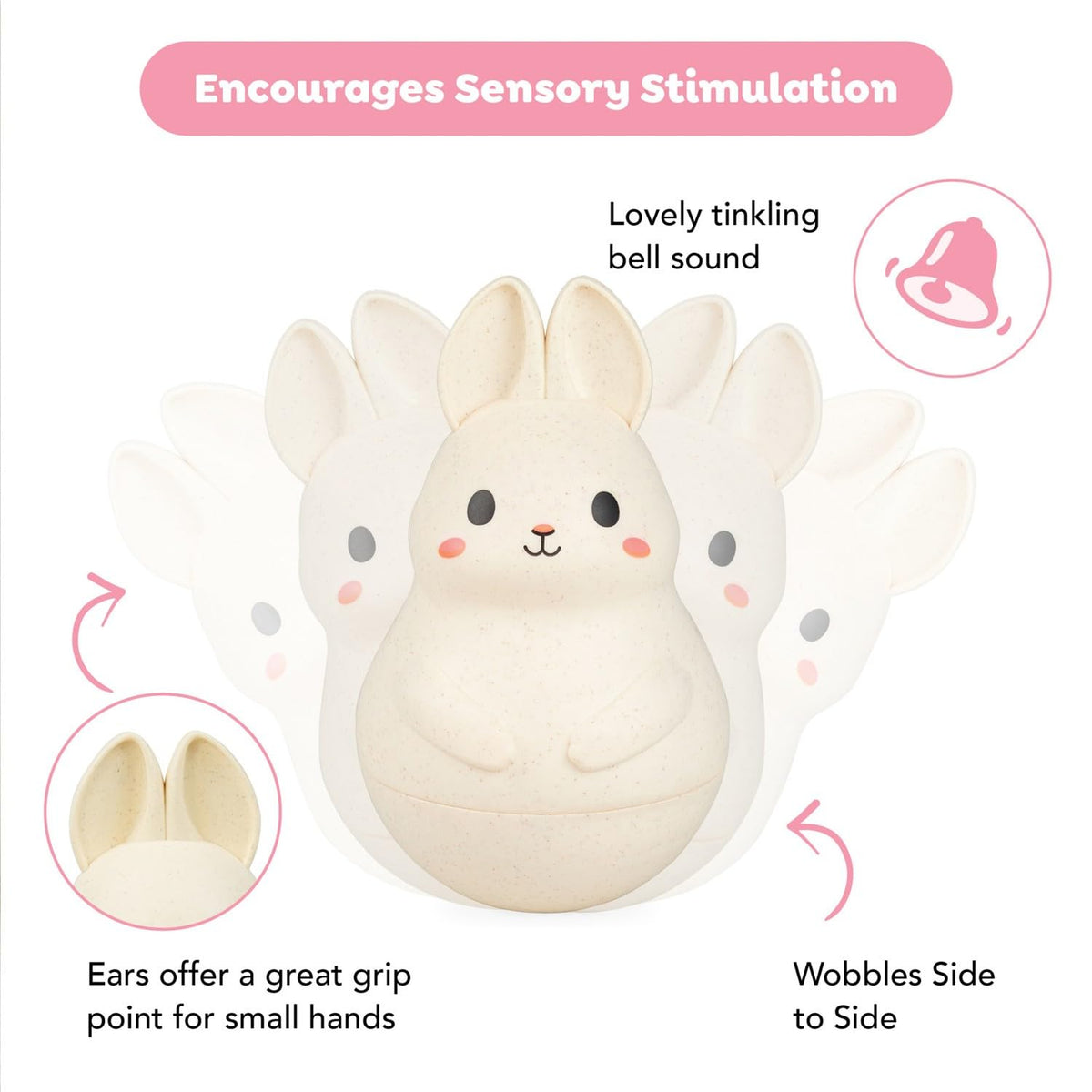 Tiger Tribe Roly Poly Bunny: rolling wobble sparks curiosity during crawling practice.