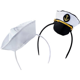 Tigerdoe Mini Sailor Hat Headbands two-pack, ideal for matching nautical costumes.