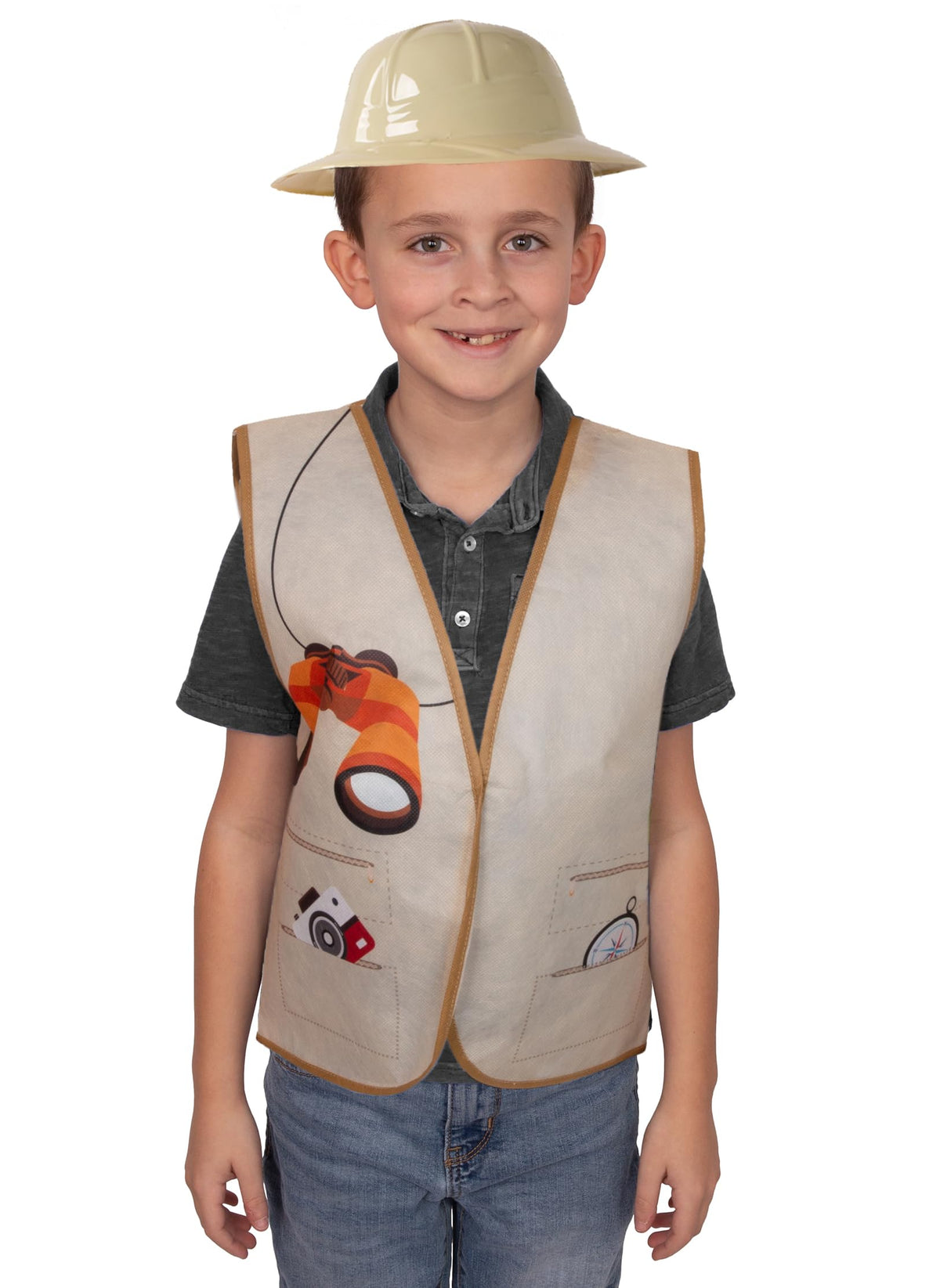 Tigerdoe safari vest for kids, perfect for dress-up adventures and classroom role-play.