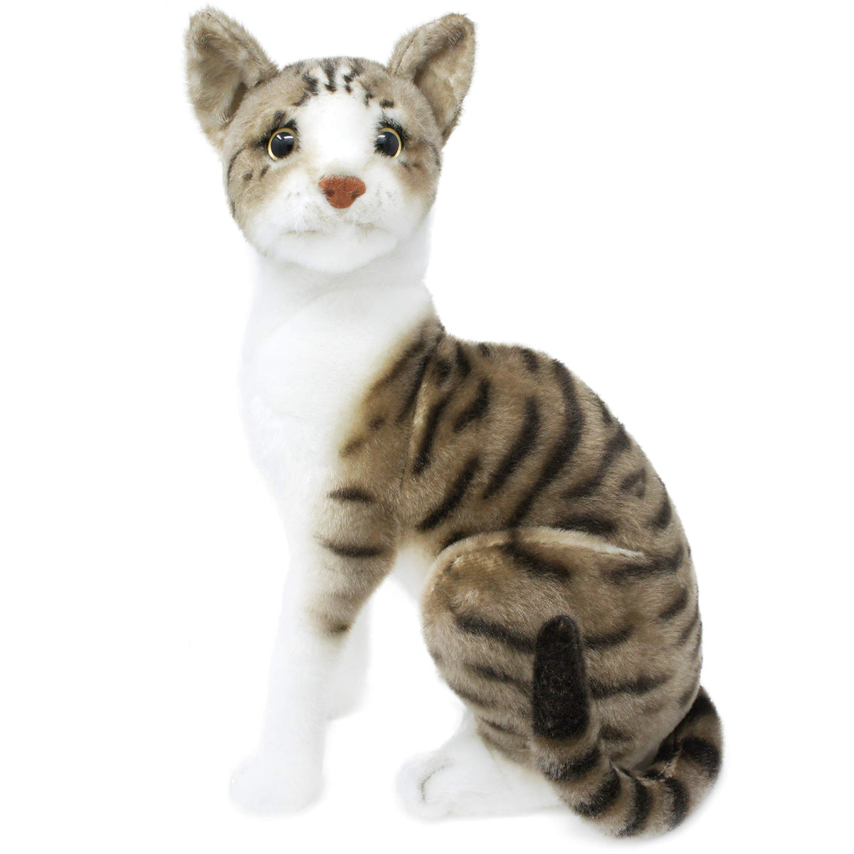 TigerHart Amy Cat plush face closeup showing soft fur and striped coat for cuddling