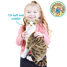 TigerHart Amy Cat plush side profile highlights durable stitching for everyday hugs