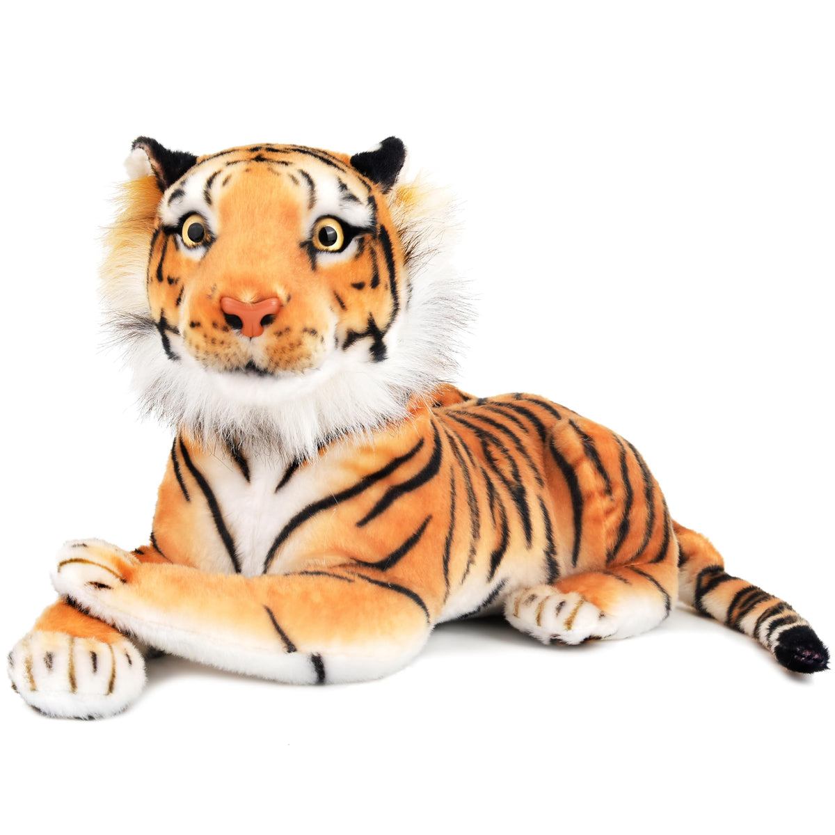 TigerHart Arrow tiger cub plush front view with soft fur for cuddling.