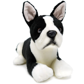 TigerHart Baxter Boston Terrier plush face shows soft, huggable texture for cozy play.
