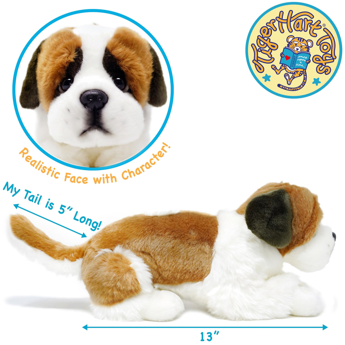TigerHart Bernadette plush in seated pose, ideal for storytelling and display.