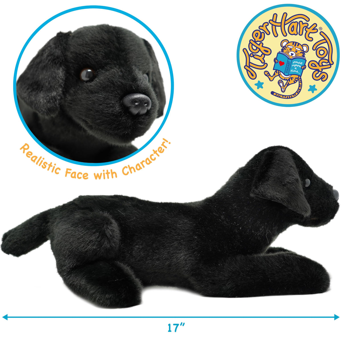 TigerHart Blythe Black Lab fabric detail, soft plush surface