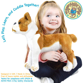TigerHart Bobby the Boston Terrier plush soft fabric close up for cozy play