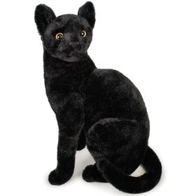 TigerHart Boone Black Cat plush, front view, cuddly bedtime companion for kids.