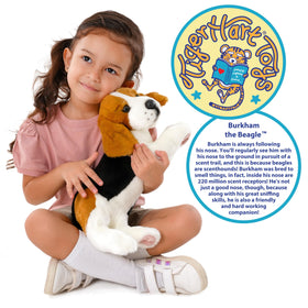TigerHart Burkham Beagle plush, side view, expressive face for imaginative play