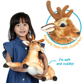 TigerHart Dorbin Deer plush, side view, sturdy construction for years of imaginative play.
