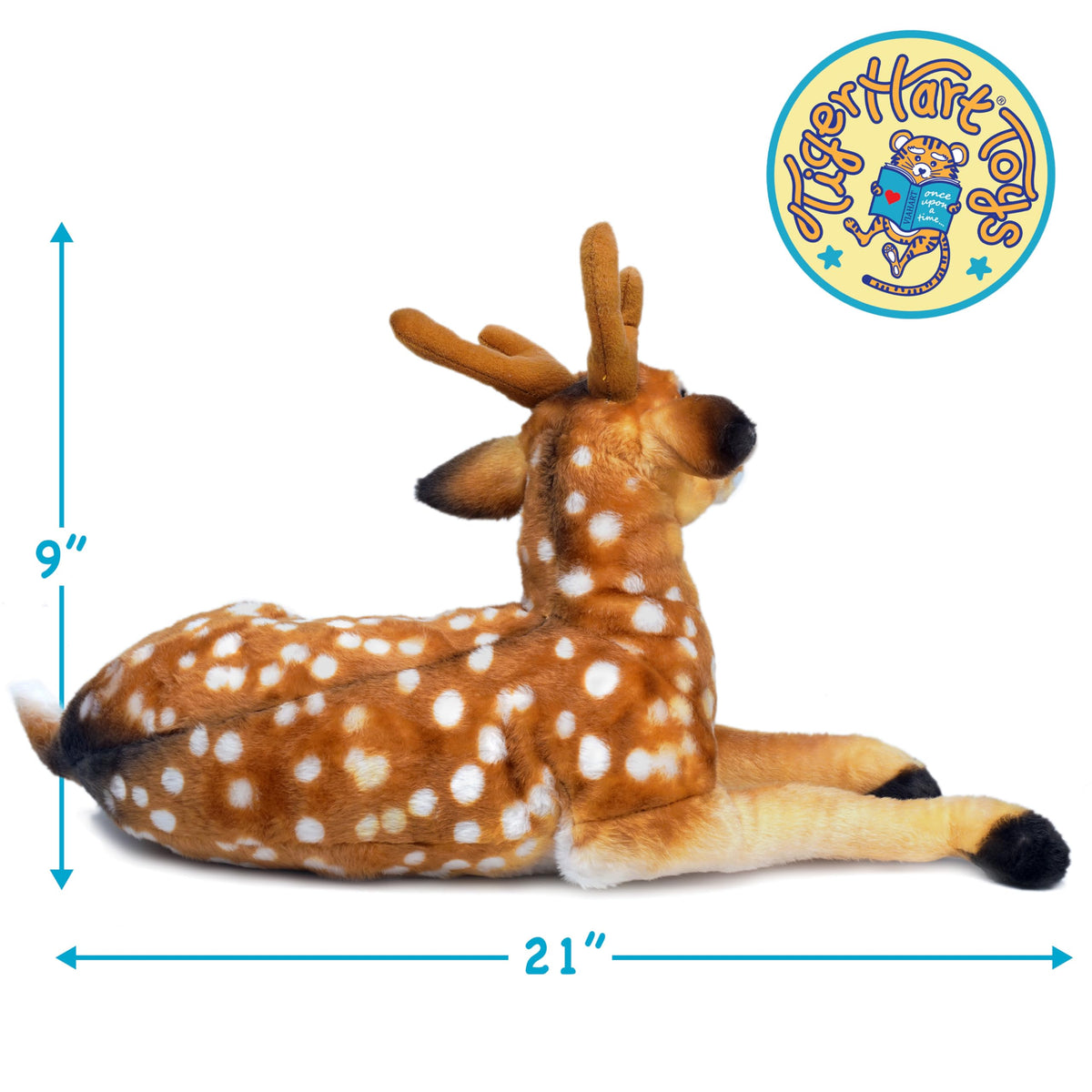 TigerHart Dorbin Deer plush, stitch-detail view, craftsmanship and durable seams.