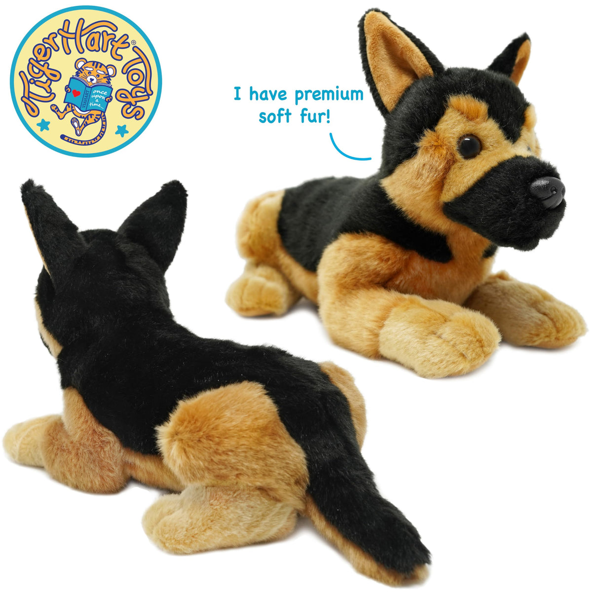 TigerHart Gretchen plush measuring 15 inches for display and gifting.