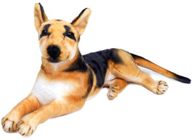 TigerHart Hero German Shepherd plush closeup head detail for lifelike expression and gentle play