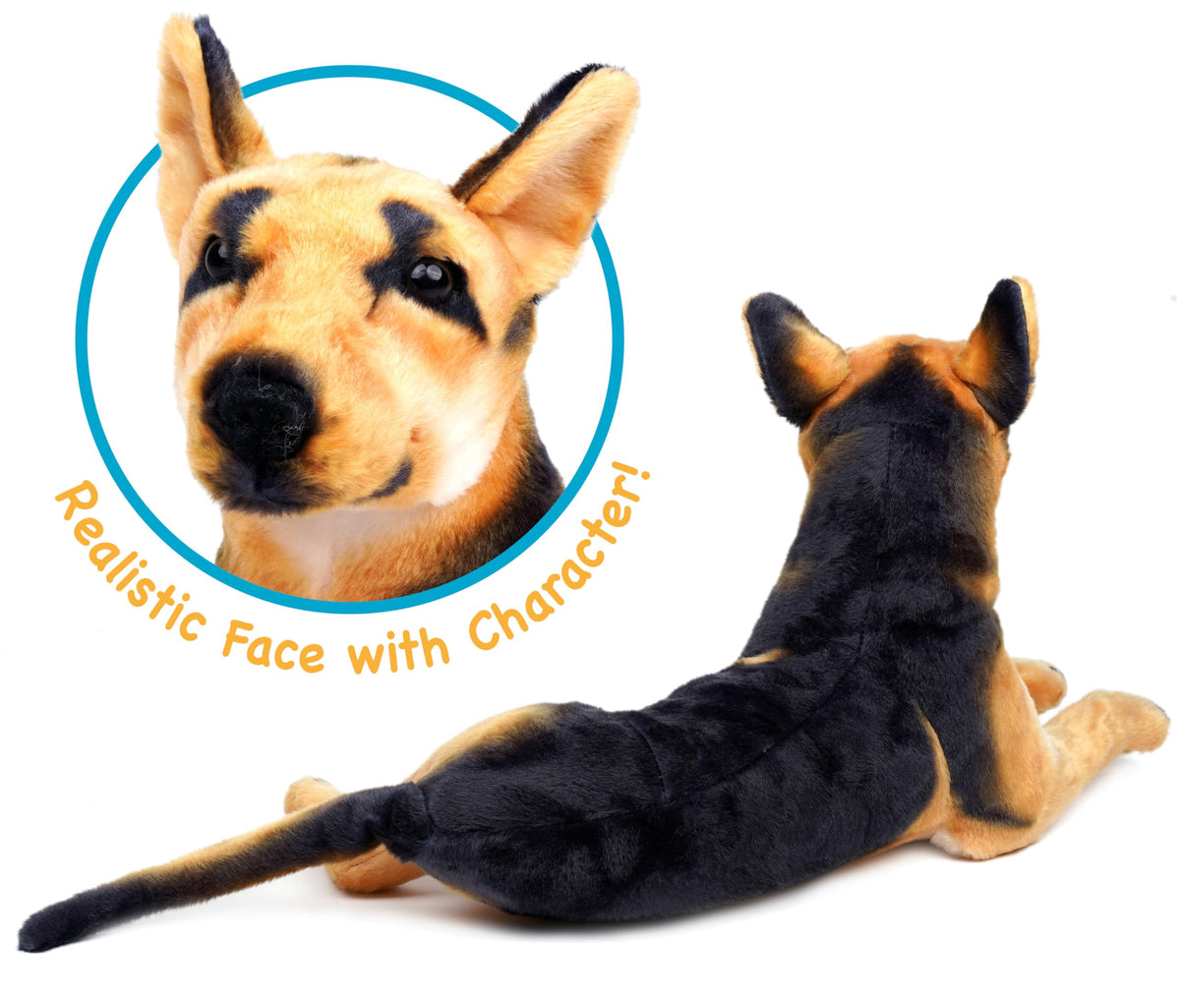 TigerHart Hero German Shepherd plush 19-inch size for cozy snuggles