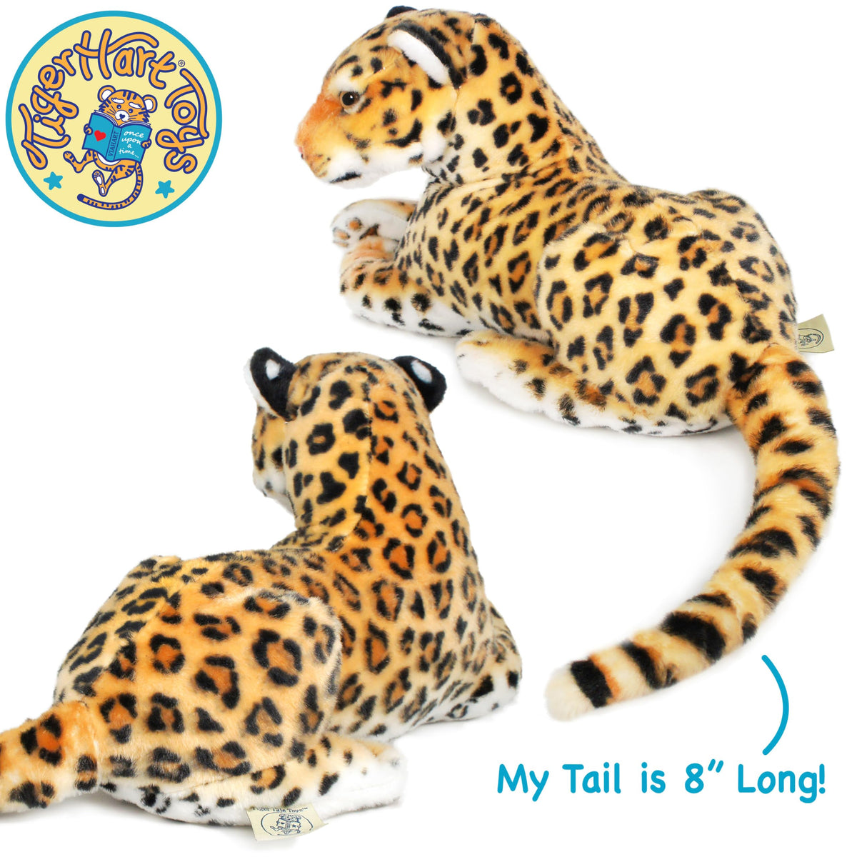 TigerHart Leah the Leopard secure stitching detail, designed for lasting companionship.