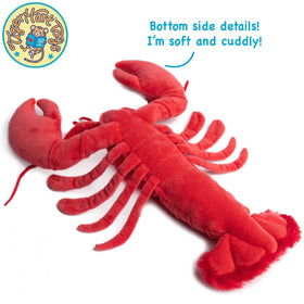 TigerHart Lenora Lobster plush care guide image, easy hand wash and air dry