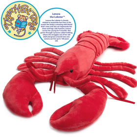 TigerHart Lenora Lobster plush side view, huggable ocean friend for imaginative play