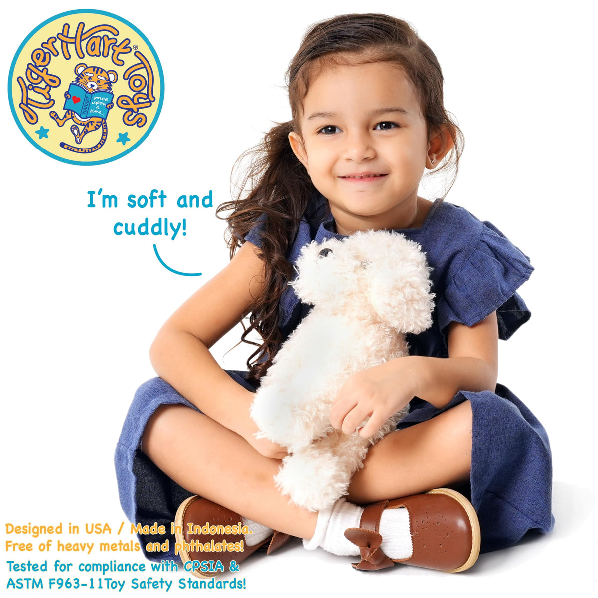 TigerHart Luka Labradoodle plush - securely sewn with weighted beads for stable feel