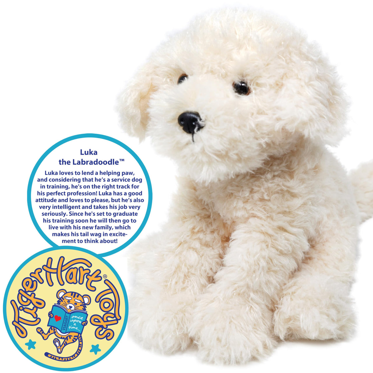 TigerHart Luka Labradoodle plush - story card included to spark imaginative play