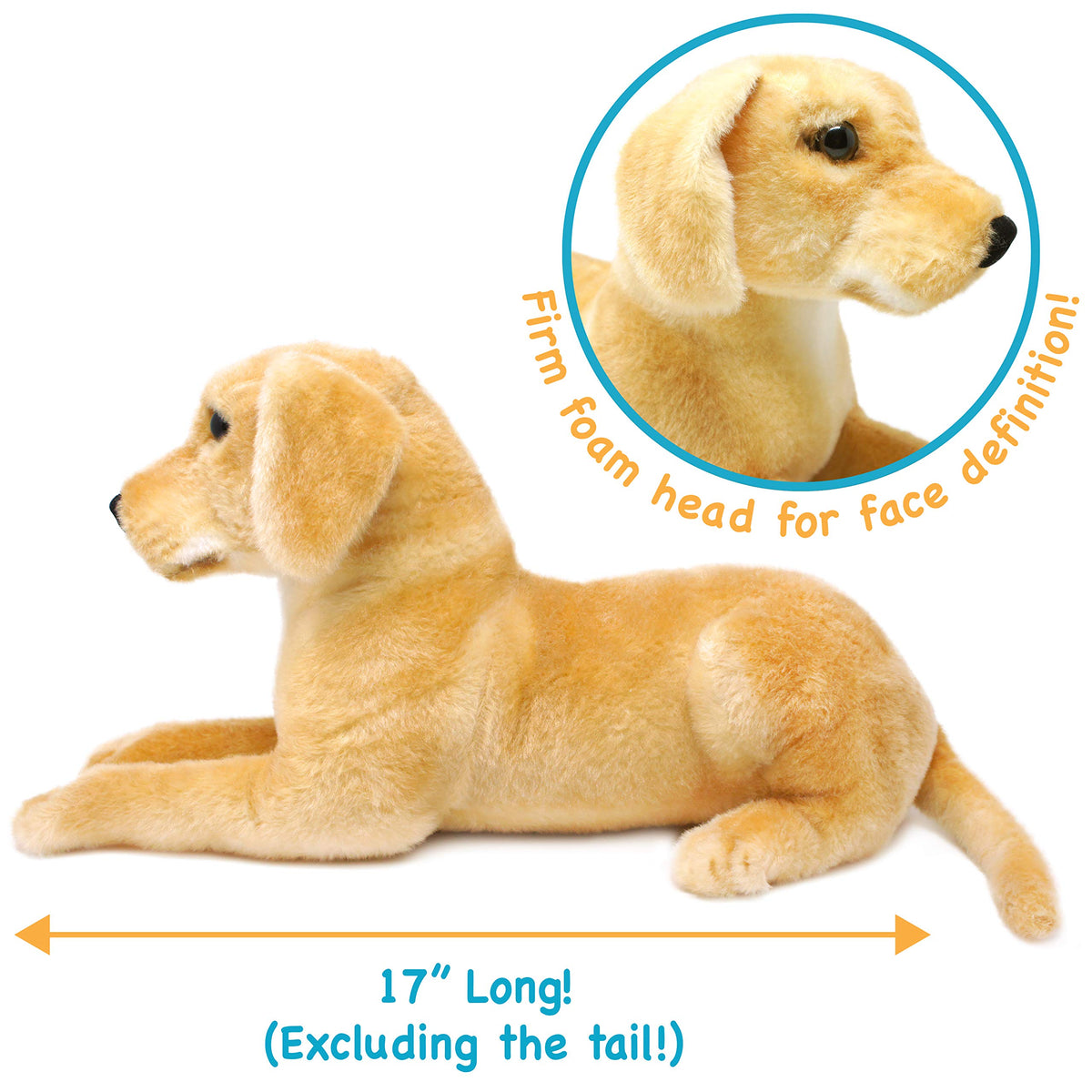 TigerHart Mason Labrador plush fabric is gentle for kids ages 3 and up.