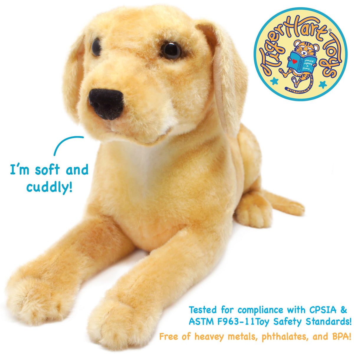 TigerHart Mason Labrador sits ready for storytelling and companionship.