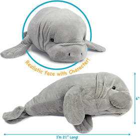 TigerHart Morgan Manatee plush face close-up invites gentle storytelling