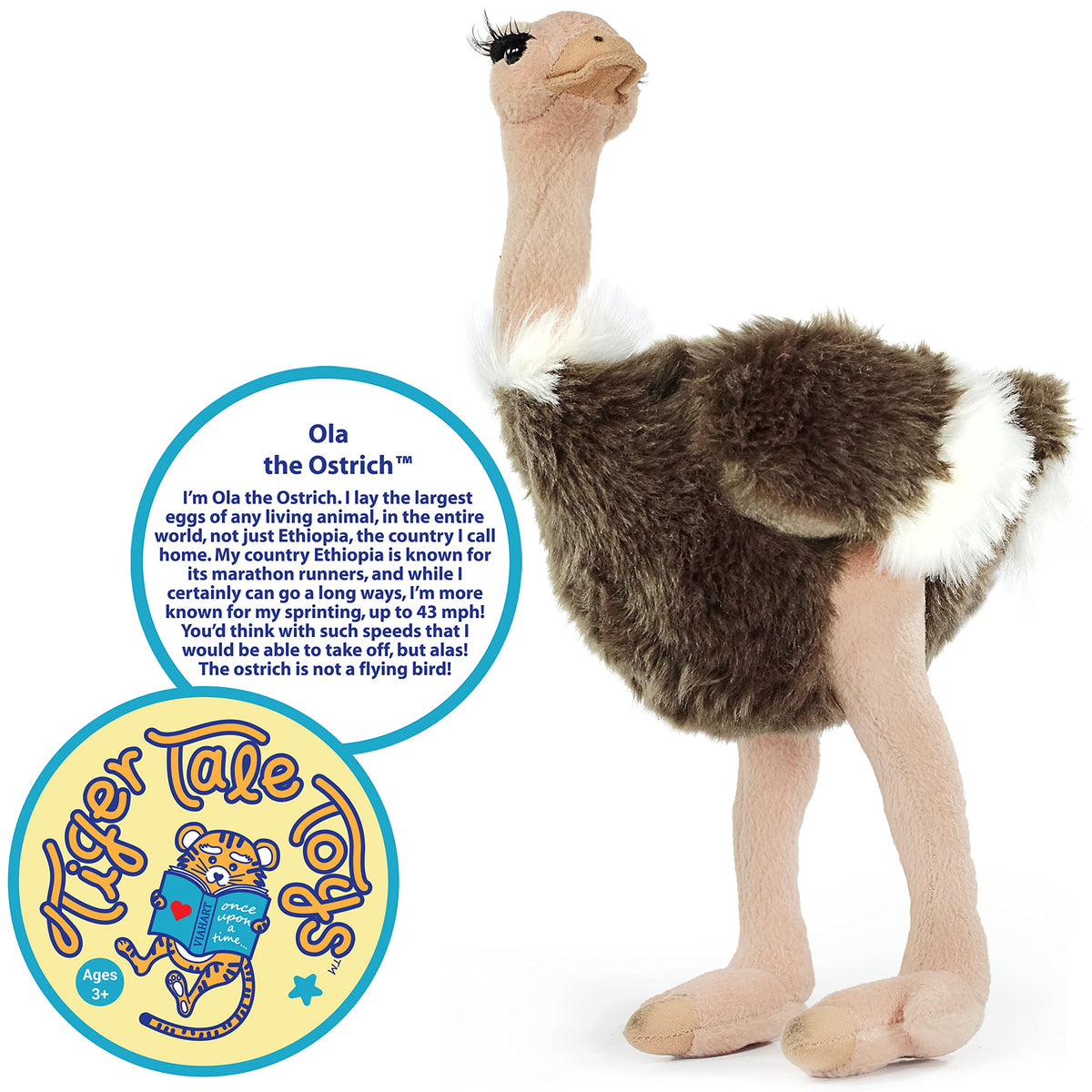 TigerHart Ola ostrich plush fabric close-up showing durable stitching.