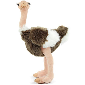 TigerHart Ola the Ostrich plush front view, soft fabric ideal for cuddling.