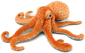 TigerHart Olympus octopus plush front view, soft fabric for cuddling and imaginative play.