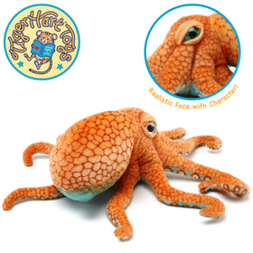 TigerHart Olympus octopus plush with story, encourages imaginative reef adventures.