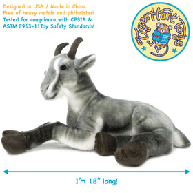 TigerHart Patrick goat plush size dimensions: 18 x 10.5 x 10 inches