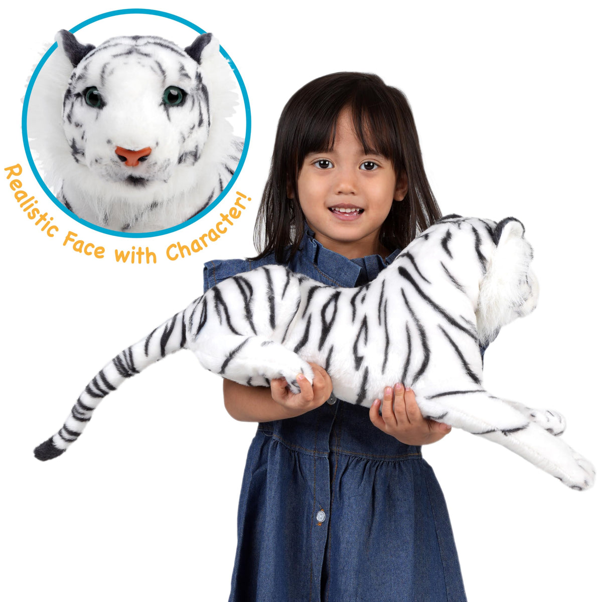 TigerHart Saphed face closeup with friendly expression, ideal for comforting kids.