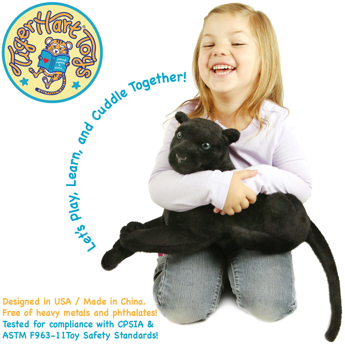 TigerHart Sid the Panther plush fabric texture with silky touch for daily cuddles