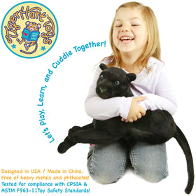TigerHart Sid the Panther plush fabric texture with silky touch for daily cuddles