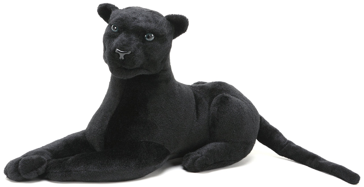 TigerHart Sid the Panther plush head close-up shows soft fabric for cozy hugs