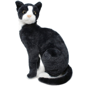 TigerHart Tate tuxedo cat plush 14 inch cuddly companion with classic black-and-white coat