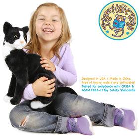 TigerHart Tate plush head close-up showing soft fabric and friendly eyes for cuddle play