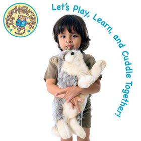 Whitaker Wolf plush securely sewn for durable daily play and cuddles.