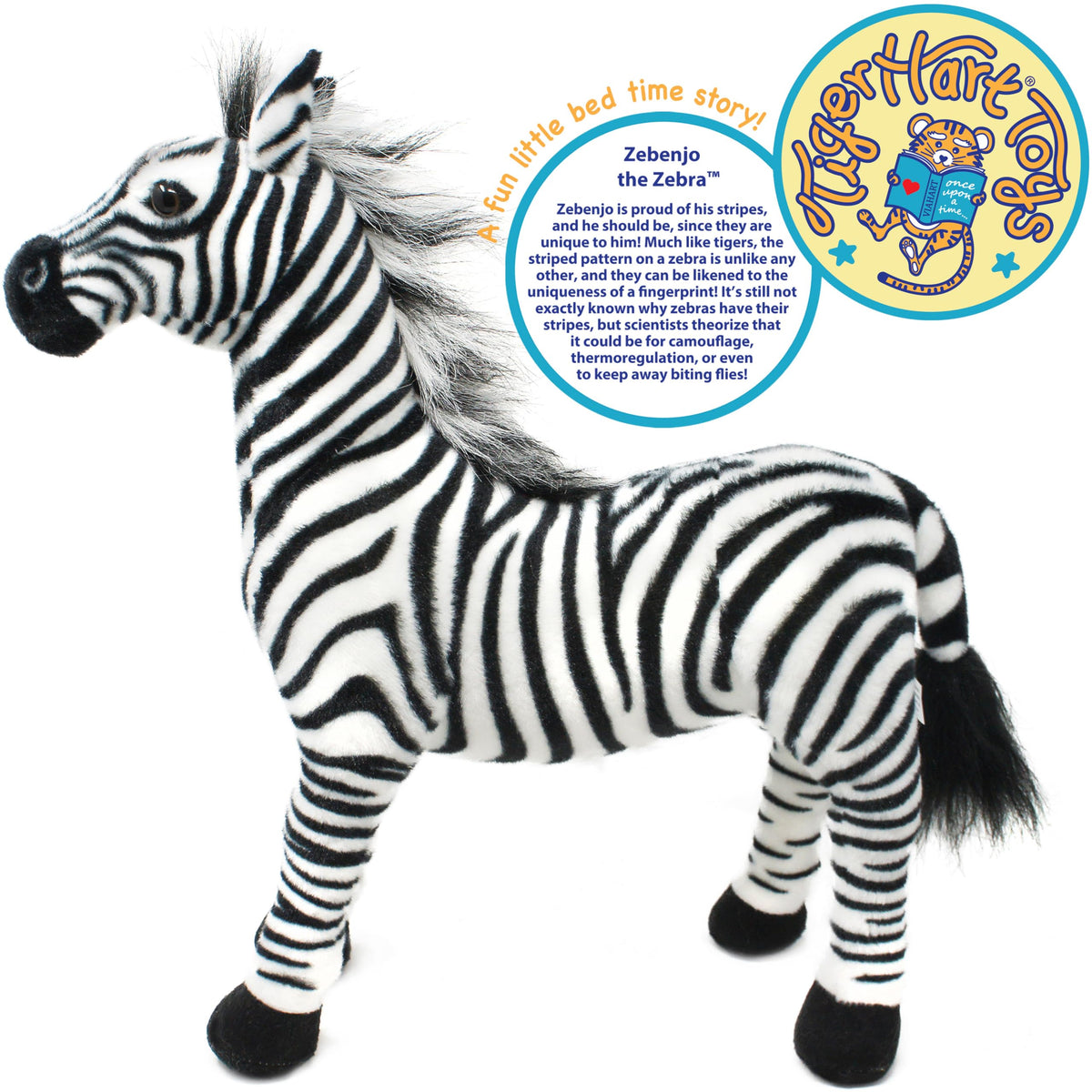 TigerHart Zebenjo Zebra plush fabric highlights cuddly texture