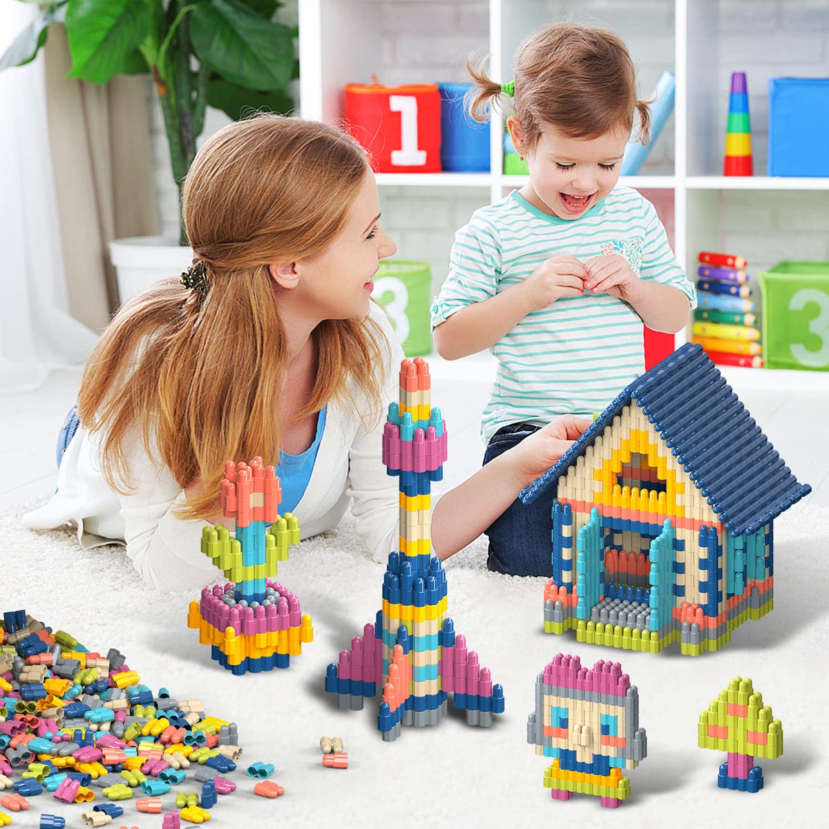 Tigerhu colorful blocks closeup show easy-to-connect pieces for quick builds.