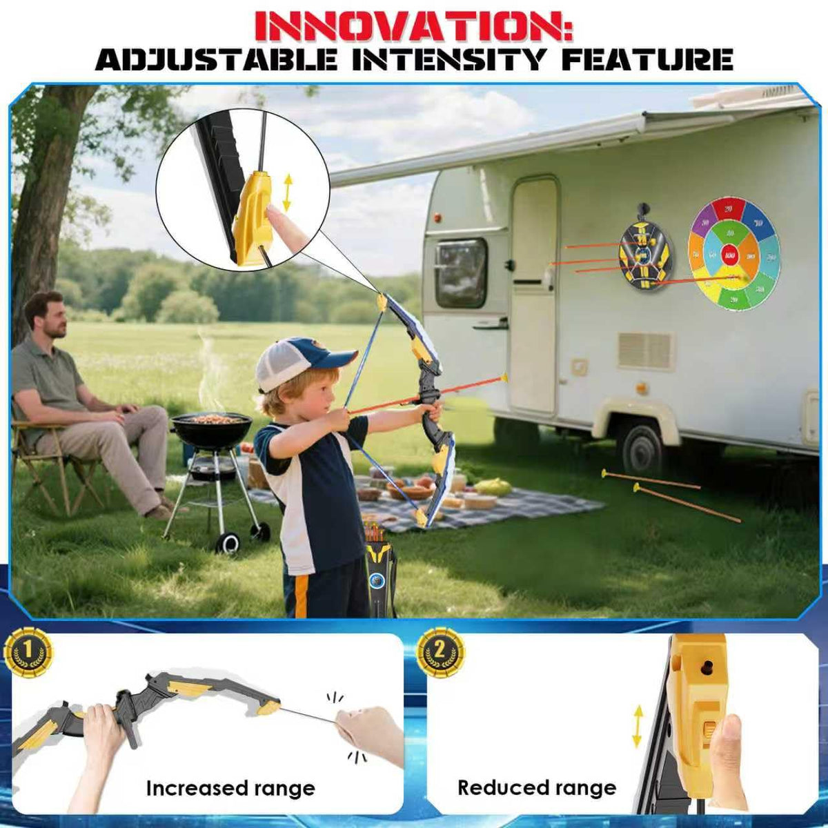 TIGTECGAME dual-target archery set for versatile indoor or outdoor practice.
