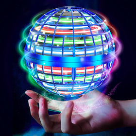 Tikduck Flying Orb Ball closeup showcases sleek design with enclosed propellers for safer play.