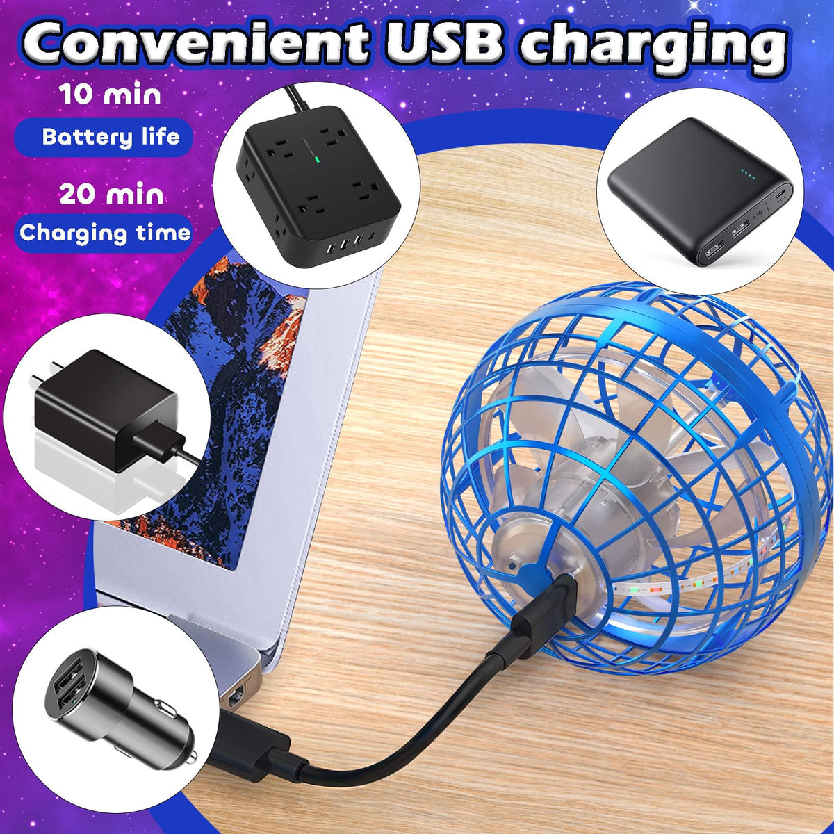 Tikduck Flying Orb Ball compact, lightweight body fits small spaces and travel.