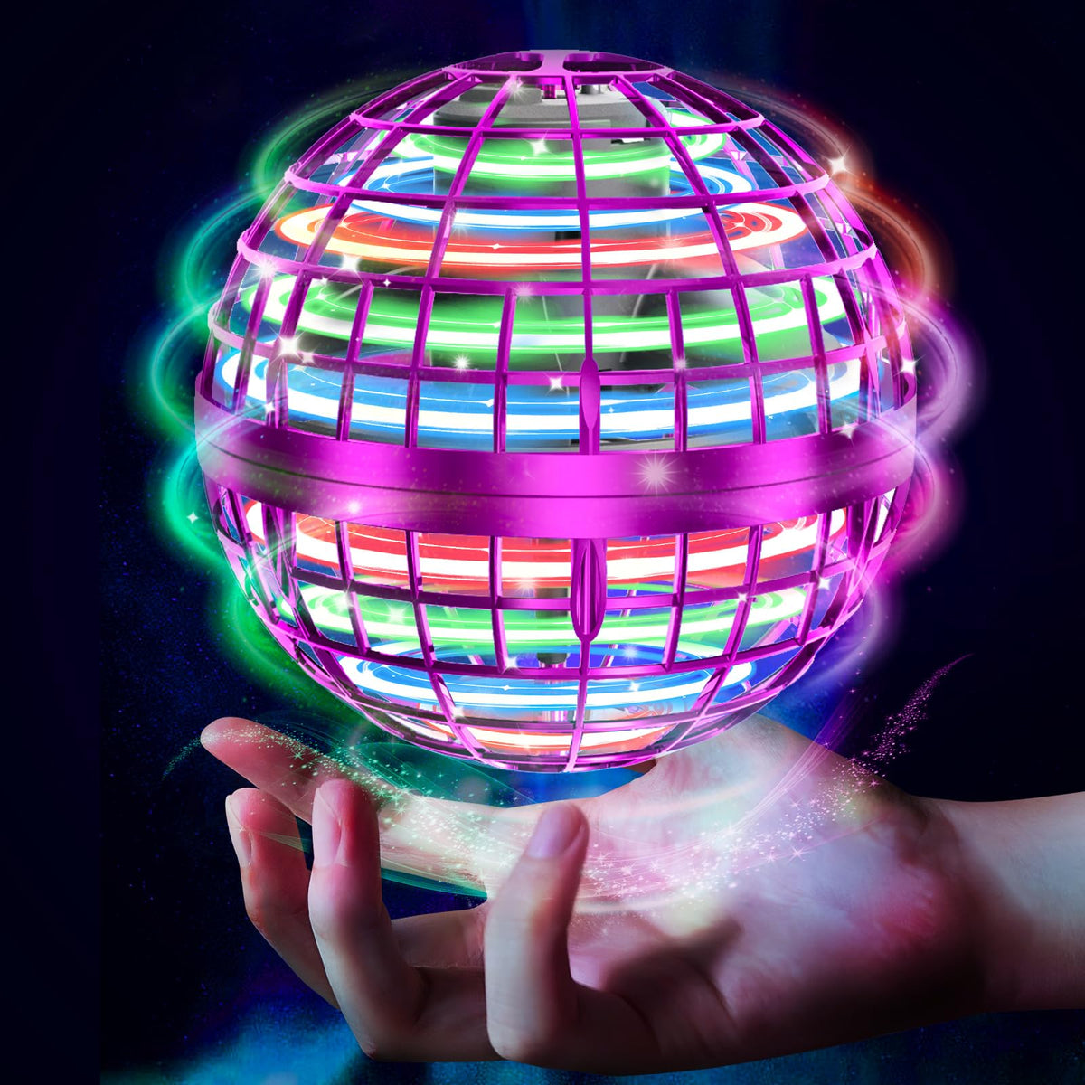 Tikduck Flying Orb Ball front view shows compact design for safe indoor play
