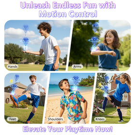 Tikduck hand-control blue ball shows dynamic play and improved coordination.