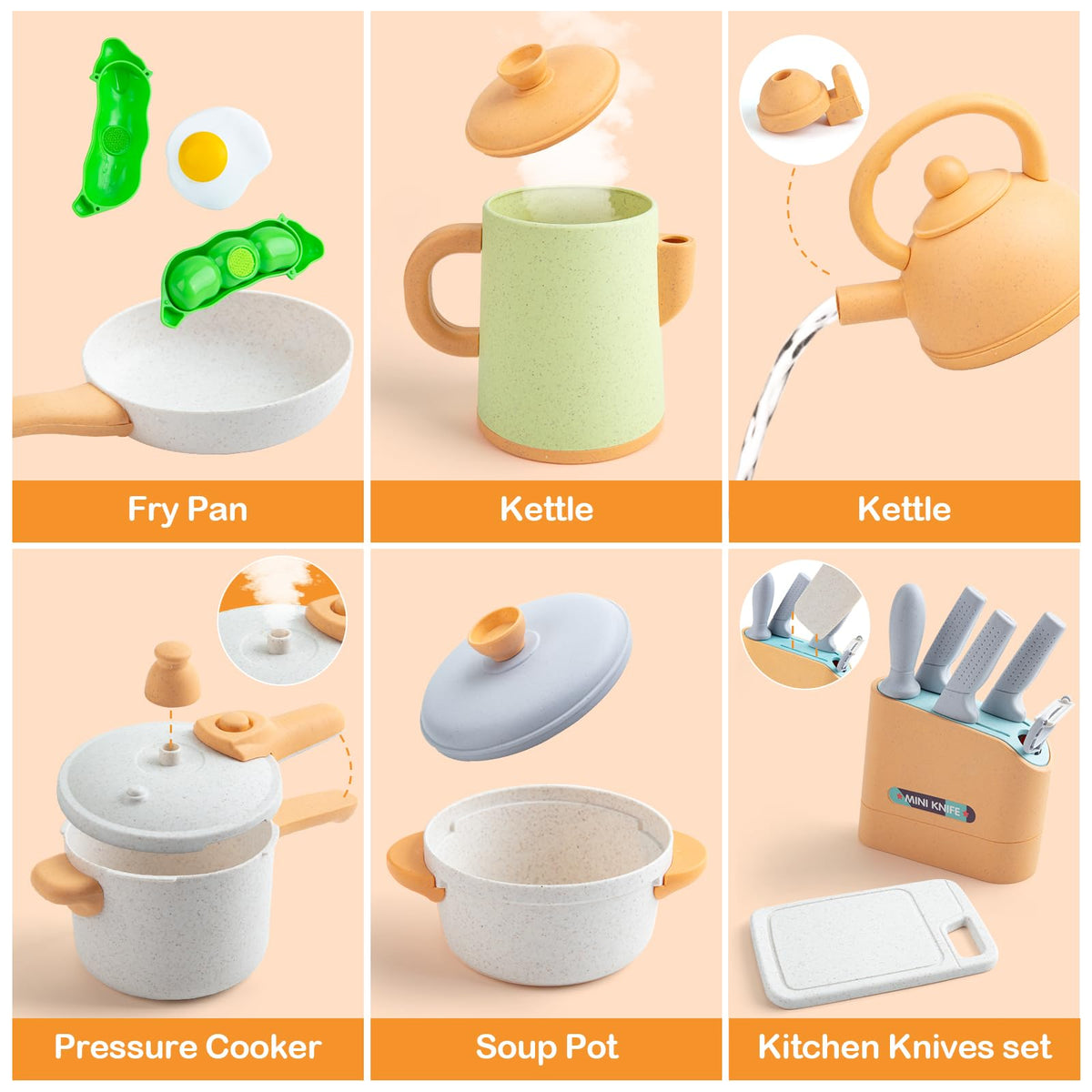 TIKJOYFUL pretend-food assortment enhances storytelling and social play in the kitchen