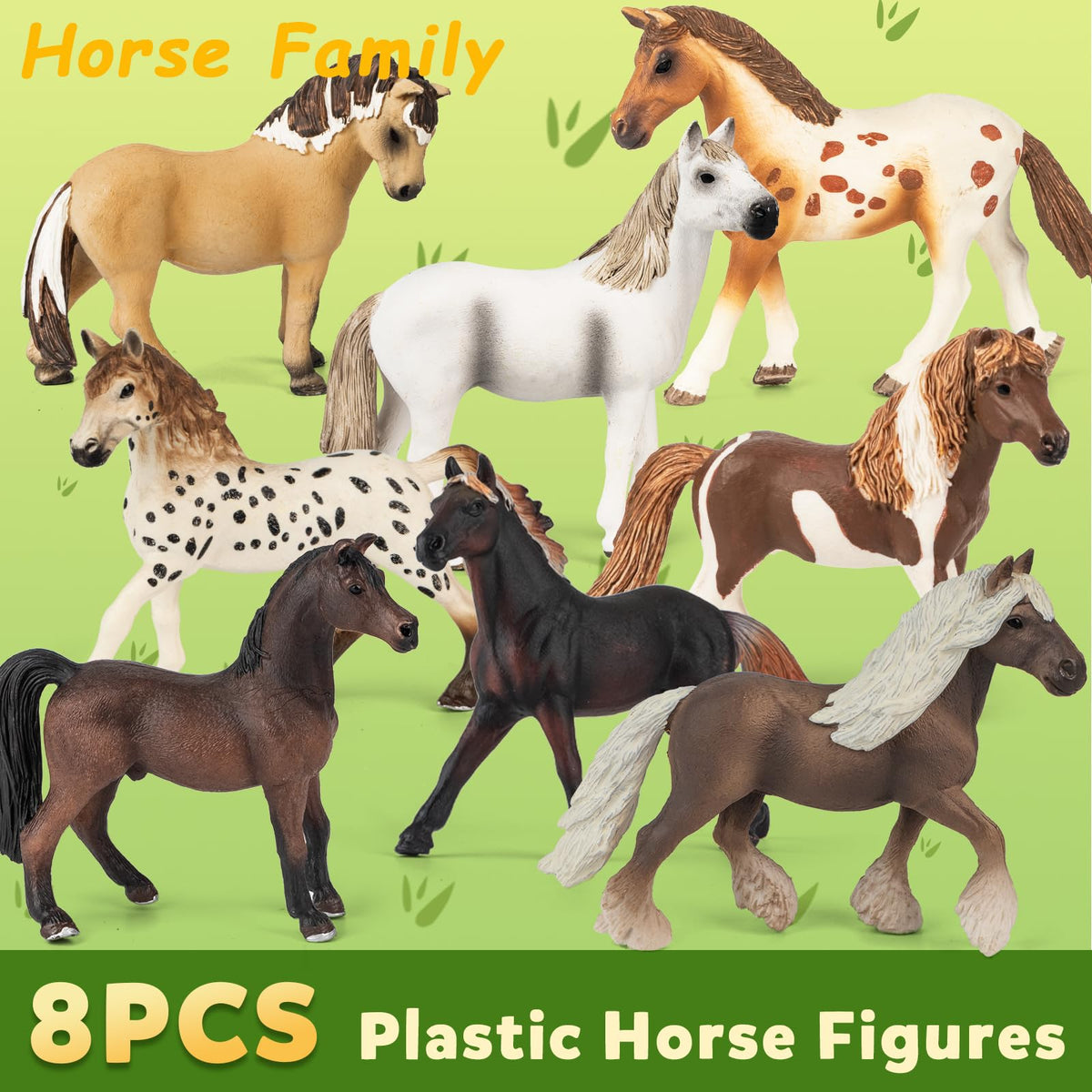 TikOnsYol five-inch horse figures with realistic poses and textures