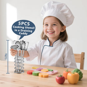 TikOnsYol kid-friendly frying pans with rounded edges promote safe stirring and pretend frying.